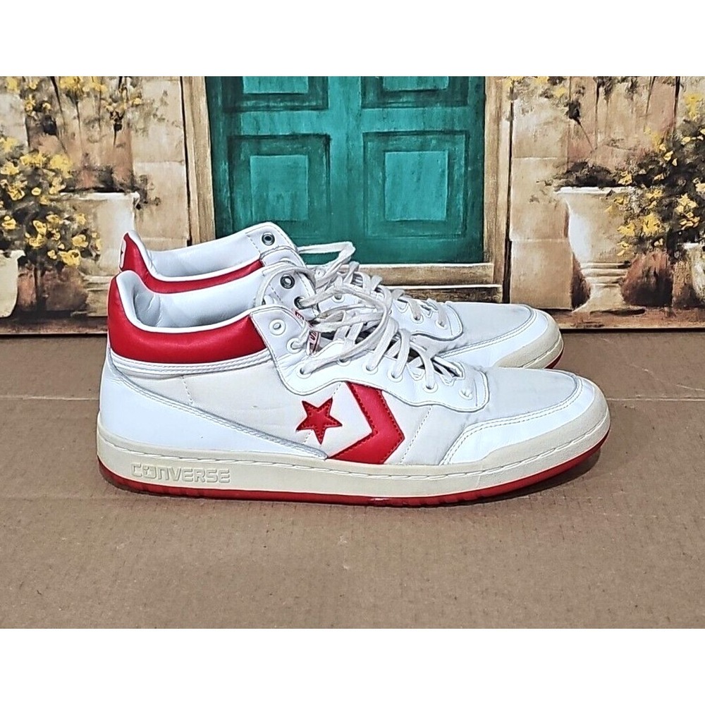 Converse Fastbreak 83 Mid White Casino Red Shoes Men's Sz 10 Women's Sz 11.5 - Picture 3 of 8